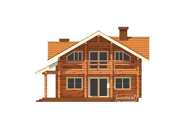 Il cottage in legno di tronchi 209 m2