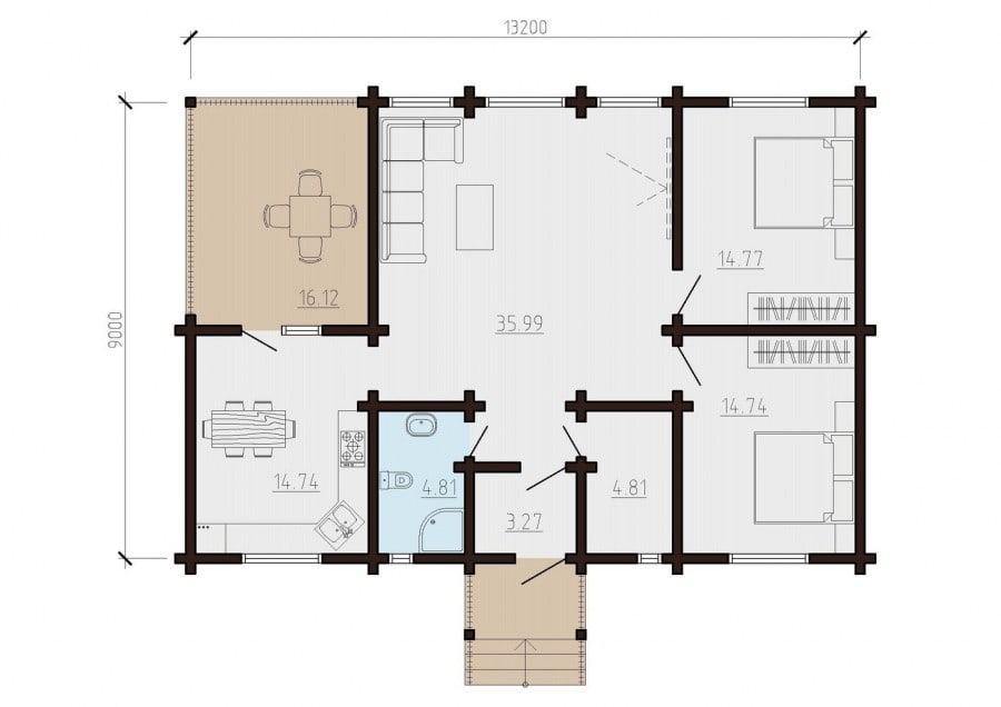 Casa di trave lamellare 99 m2
