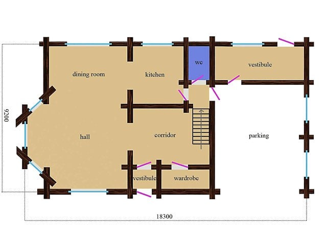 Casa di legno di tronchi "Russo" 220m2