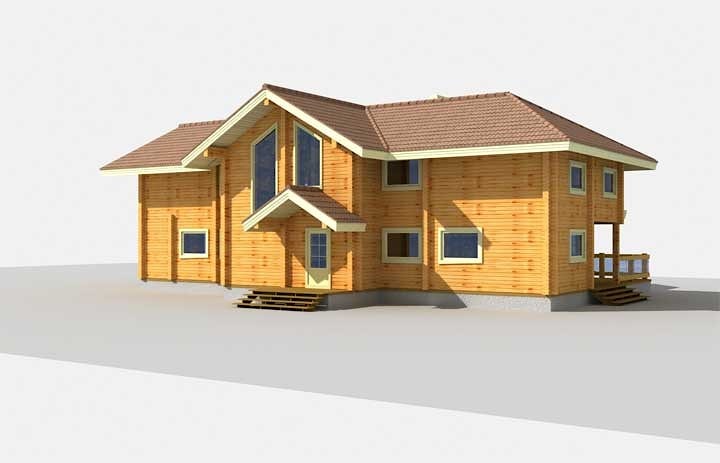 Una casa ampia in legno profilato di 315 m2