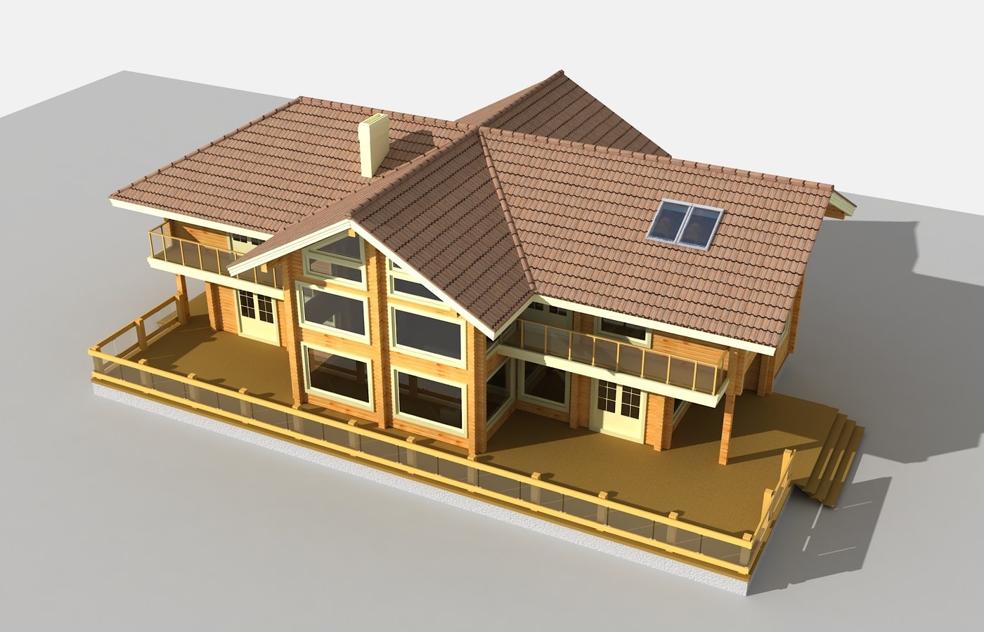 Una casa ampia in legno profilato di 315 m2