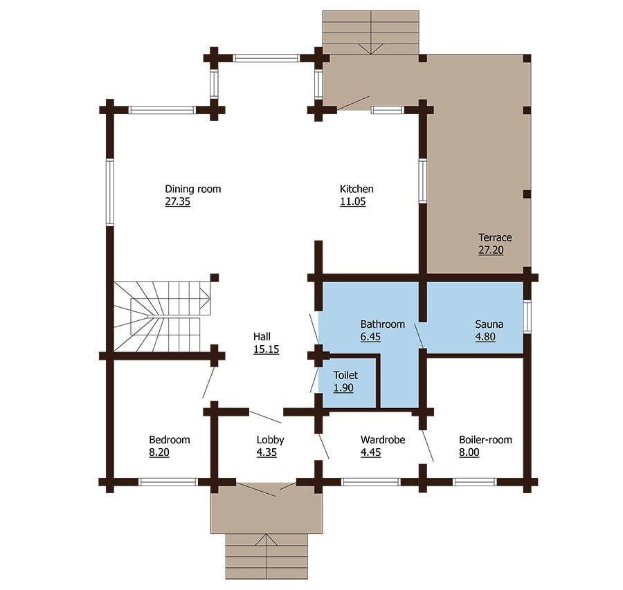 Casa di legno lamellare "Arno" 202m2