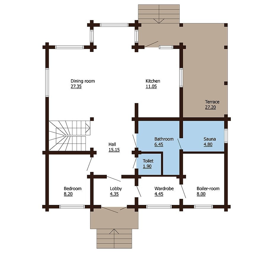 Casa di legno lamellare "Arno" 202m2