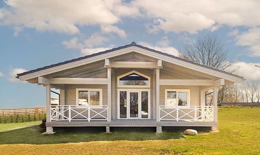 Casa in legno lamellare, progetto "Sassonia Leipzig" 103 m2   