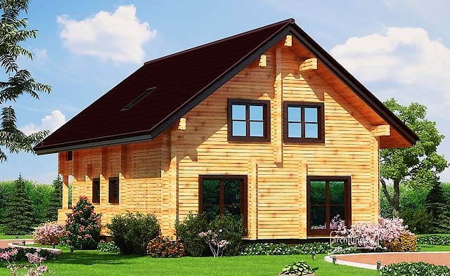 Una casa di periferia realizzata da travi in legno lamellare 172 m2