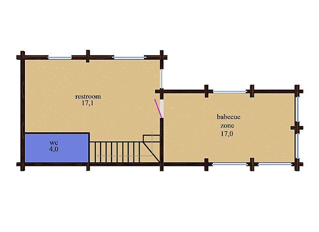 Una casa in legno degli ospiti 73 m2