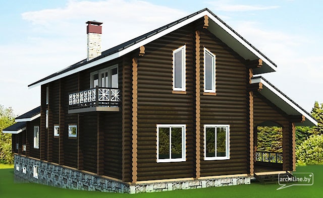 Una grande casa di legno di tronchi 440 m2