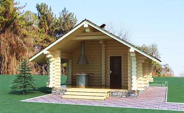 La costruzione della sauna 32 m2