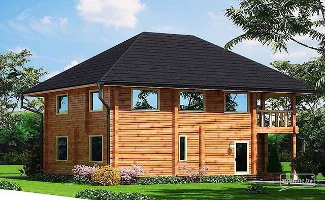 Una casa a due piani in legno profilato 152 m2