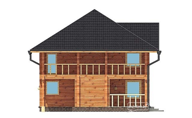 Una casa a due piani in legno profilato 152 m2