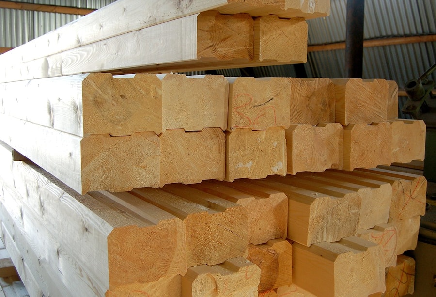 Trave in legno profilato naturale