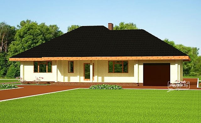 Un progetto della casa di legno 154 m²  