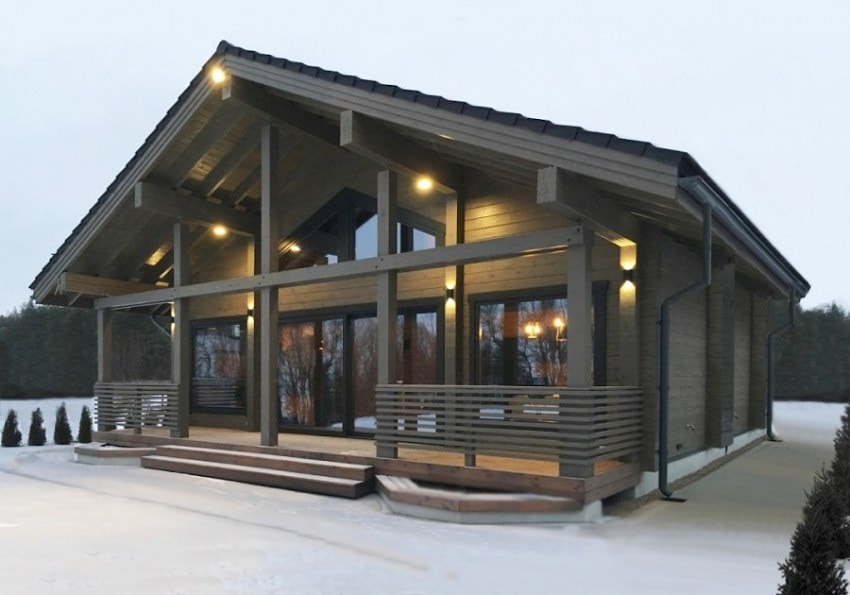 Casa in legno nero - chalet in legno, progetto "Foresta Nera" 164 m²  