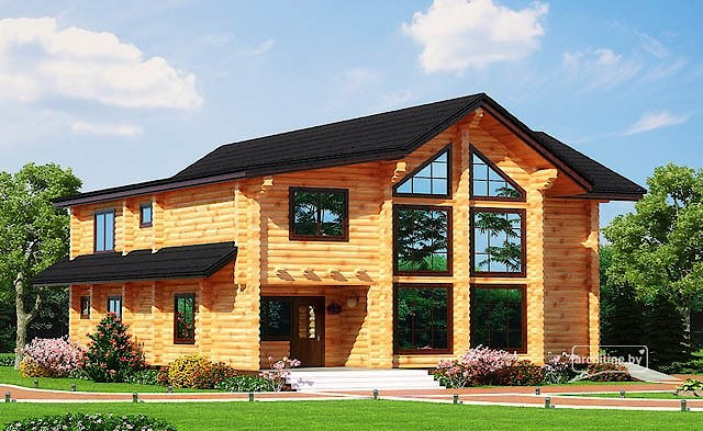 Una casa di tronchi di legno 215 m2  